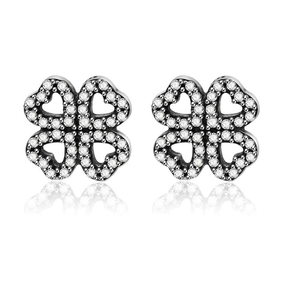 Silver Stud Hydrangea Earring